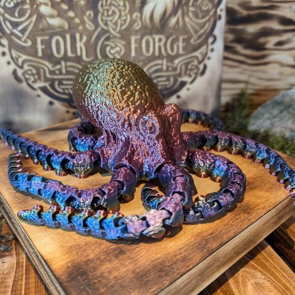 Articulated Spinning Flexi Octopus Fidget Toy Ocean Animal 3D Printed - Picture 8 of 16